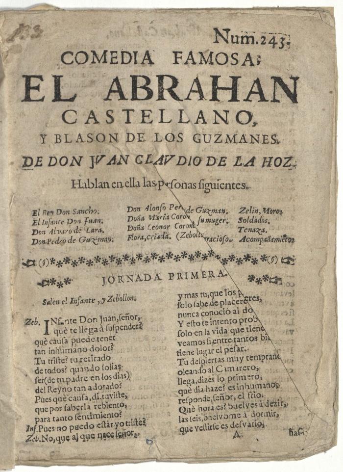 Comedia famosa. El Abrahan castellano, y blason de los Guzmanes.